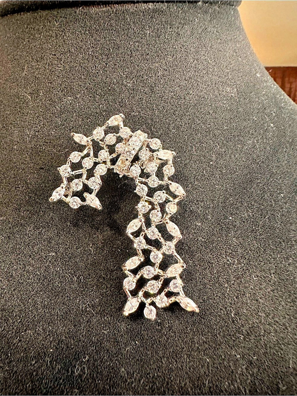 925 sterling silver Rhinestone Brooch